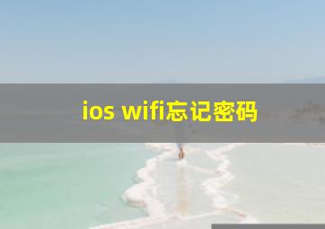 ios wifi忘记密码